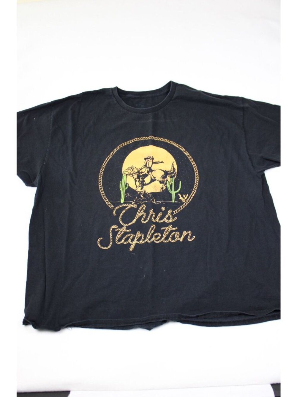 Chris Stapleton Graphic Tee Black Western Cowboy Rider Design Short Sleeve Unise